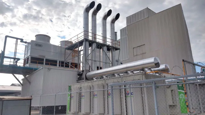 Vista general de la instalación de cogeneración para la industria alimentaria en Guadalajara